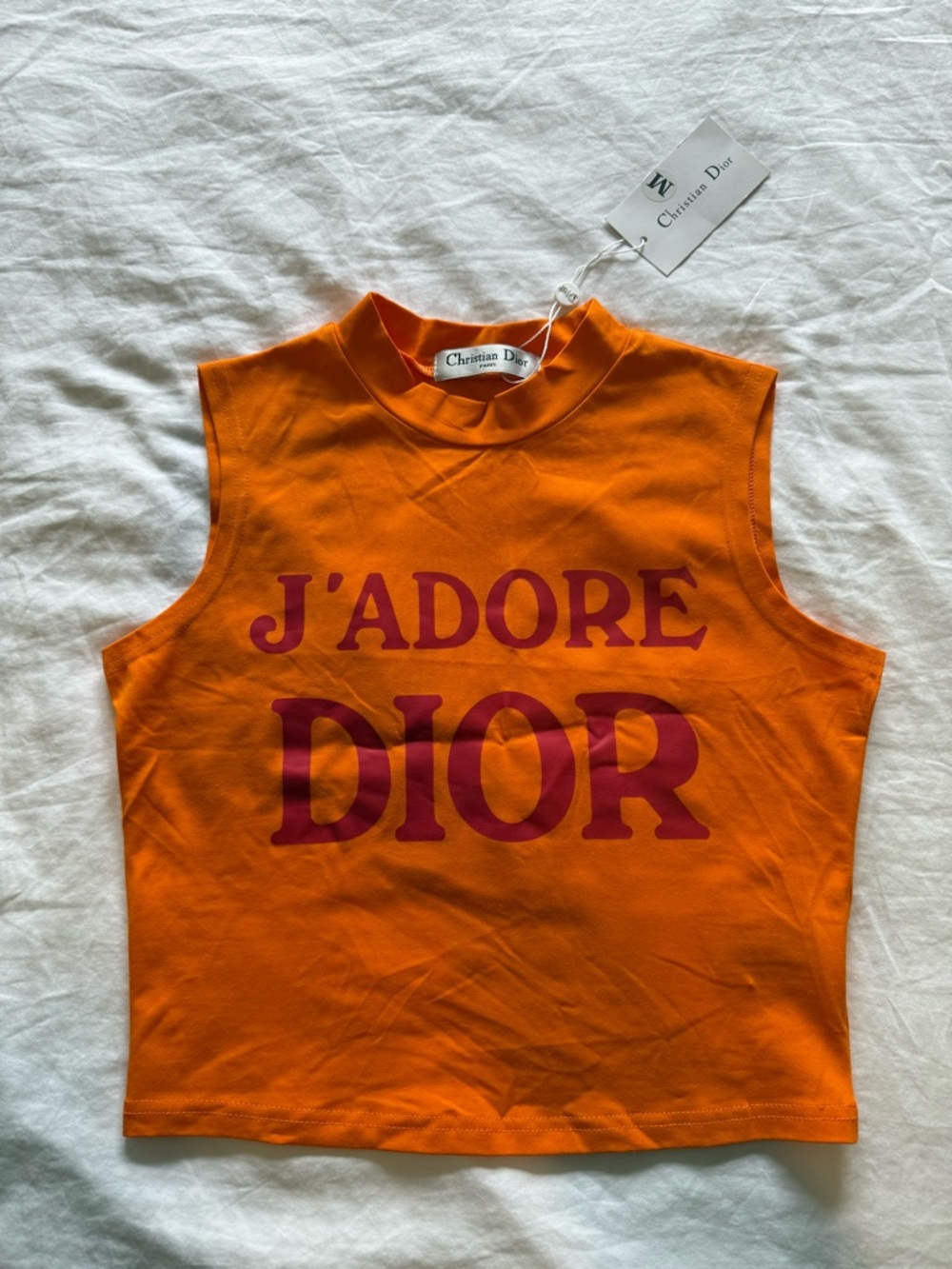 J'Adore Orange Graphic Crop Top